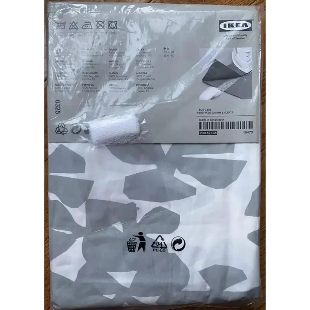 Ikea PETRA Window Drapes Curtains 57x118” Gray White Modern Cotton NEW One Pair